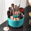 Diesisa 360 Rotating Makeup Brush Organizer With 5 Sections, Spining Countertop Swivel Makeup Brush Holder for Cosmetics, Nail Polish, Art Supply, Bathroom Vanity Desktop Organizer - Blue view 1