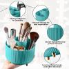 Diesisa 360 Rotating Makeup Brush Organizer With 5 Sections, Spining Countertop Swivel Makeup Brush Holder for Cosmetics, Nail Polish, Art Supply, Bathroom Vanity Desktop Organizer - Blue view 3