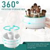 Diesisa Makeup Brush Holder Organizer,360 Rotating Makeup Brush Organizer,5 Slot Make up Brushes Cup for Cosmetics, Nail Polish, Art Supply, Bathroom Vanity Desktop Organizer - White view 2