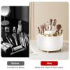 Diesisa Makeup Brush Holder Organizer,360 Rotating Makeup Brush Organizer,5 Slot Make up Brushes Cup for Cosmetics, Nail Polish, Art Supply, Bathroom Vanity Desktop Organizer - White view 3