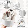Diesisa Makeup Brush Holder Organizer,360 Rotating Makeup Brush Organizer,5 Slot Make up Brushes Cup for Cosmetics, Nail Polish, Art Supply, Bathroom Vanity Desktop Organizer - White view 4