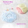 Waterproof Shower Caps 3 Packs - Reusable Plastic Shower Cap Bath Hair Hat with Elastic Band, Large Long Hair Protection Hats for Kids Women Men Spa Salon Hair Mask view 4