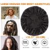 Bonnet for Men,Hair Bonnet for Sleeping,Double Layer Satin Bonnets for Black Women Curly Hair Braids,Reversible Sleep Cap (Large,Black/Black) view 4