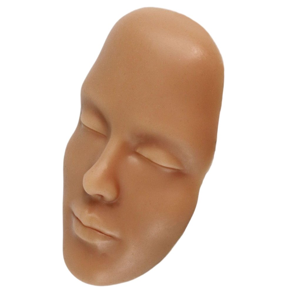 3D Realistic Silicone Tattoo Permanent Makeup Practice Skin Full Face Silicone Practice Skin Mannequin (Medium Tone)