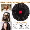 Bonnet for Men,Hair Bonnet for Sleeping,Double Layer Satin Bonnets for Black Women Curly Hair Braids,Reversible Sleep Cap (Large,Black/Burgundy) view 3