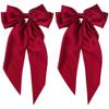 Beaupretty 2pcs Large Satin Bow Hair Clips for Women Spring Hair Barrettes Elegant Accessories for School and Events Lightweight and Stylish Design view 1