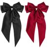 Beaupretty 2pcs Tail Bow Hair Clips for Women Large Ribbon Barrettes for Parties Weddings Daily Wear and Festivals Stylish Hair Accessories view 1