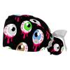 LORVIES Medical Caps for Women with Buttons Long Hair, 2 Piece Adjustable Working Cap, Halloween Eyeball Scary view 1