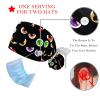 2 Pcs Nurse Scrub Caps Women Long Hair, Scary Colorful Eyes Adjustable Working Cap with Button and Sweatband view 3