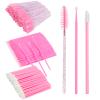300 PCS Eyelash Extension Supplies Kit, disposable micro cotton swabs eyelash brush Lip brush Mascara Wand Applicator Makeup Brush (pink) view 1