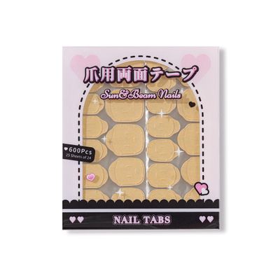 Sun&Beam Nails Adhesive Tabs 25 Sheets for Press On False Nail Tip Gel Glue Double Sided Tape Stickers Waterproof Transparent Strong Sticky (Large Size for Hands/25 Sheet)