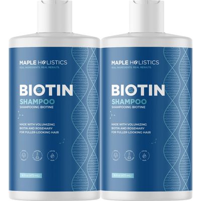 Rosemary and Biotin Shampoo for Thinning Hair - Vegan Volumizing Shampoo for Fine Hair with B Vitamins Argan Oil & Tea Tree Essential Oil - Paraben Silicone and Sulfate Free Vegan Formula (2 Pack)