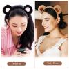 2 Pack Brown Bear Ears,Bear Ears Headband Cute Headband Cartoon Animal Cosplay Dress up for Halloween Christmas Cosplay(Brown,Black) view 3