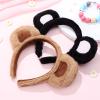 2 Pack Brown Bear Ears,Bear Ears Headband Cute Headband Cartoon Animal Cosplay Dress up for Halloween Christmas Cosplay(Brown,Black) view 4