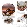 2 Pcs Nurse Scrub Caps Women Long Hair, Horses Fauna Sea Galopping Adjustable Working Cap with Button and Sweatband view 4