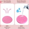 300 Count Compressed Facial Sponges Natural Face Sponges for Cleansing Disposable Facial Exfoliating Pads for Estheticians(Pink) view 2