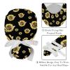 2 Pcs Nurse Scrub Caps Women Long Hair, Sunflower Bee Pattern Adjustable Working Cap with Button and Sweatband view 4