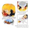 2 Pcs Nurse Scrub Caps Women Long Hair, Horses Painting Adjustable Working Cap with Button and Sweatband view 4