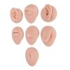 Silicone Piercing Body Model, Simulation 3d Silicone Eyes Ears Nose Mouth Tongue Navel Model 2 Sets of Display Stand Set, Body Piercing Practice Model(Medium Skin Color) view 2