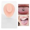 Silicone Piercing Body Model, Simulation 3d Silicone Eyes Ears Nose Mouth Tongue Navel Model 2 Sets of Display Stand Set, Body Piercing Practice Model(Light Skin Color) view 4