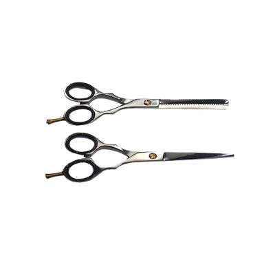 Set of 1 Hair Cutting / Trimming Scissor and 1 Hair thinning / Shearing Scissor Stainless Steel