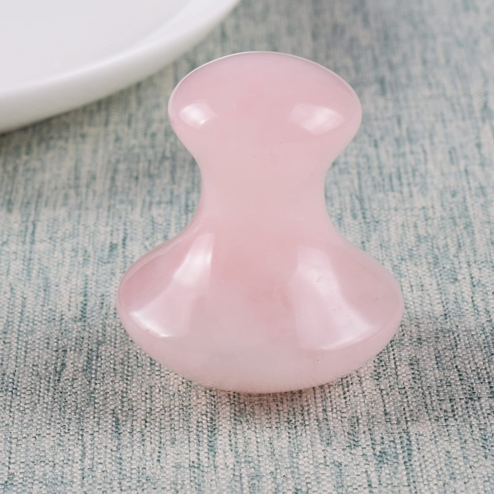 1 Pcs Gua Sha Tool Natural Rose Quartz Skin,36x35 Mm
