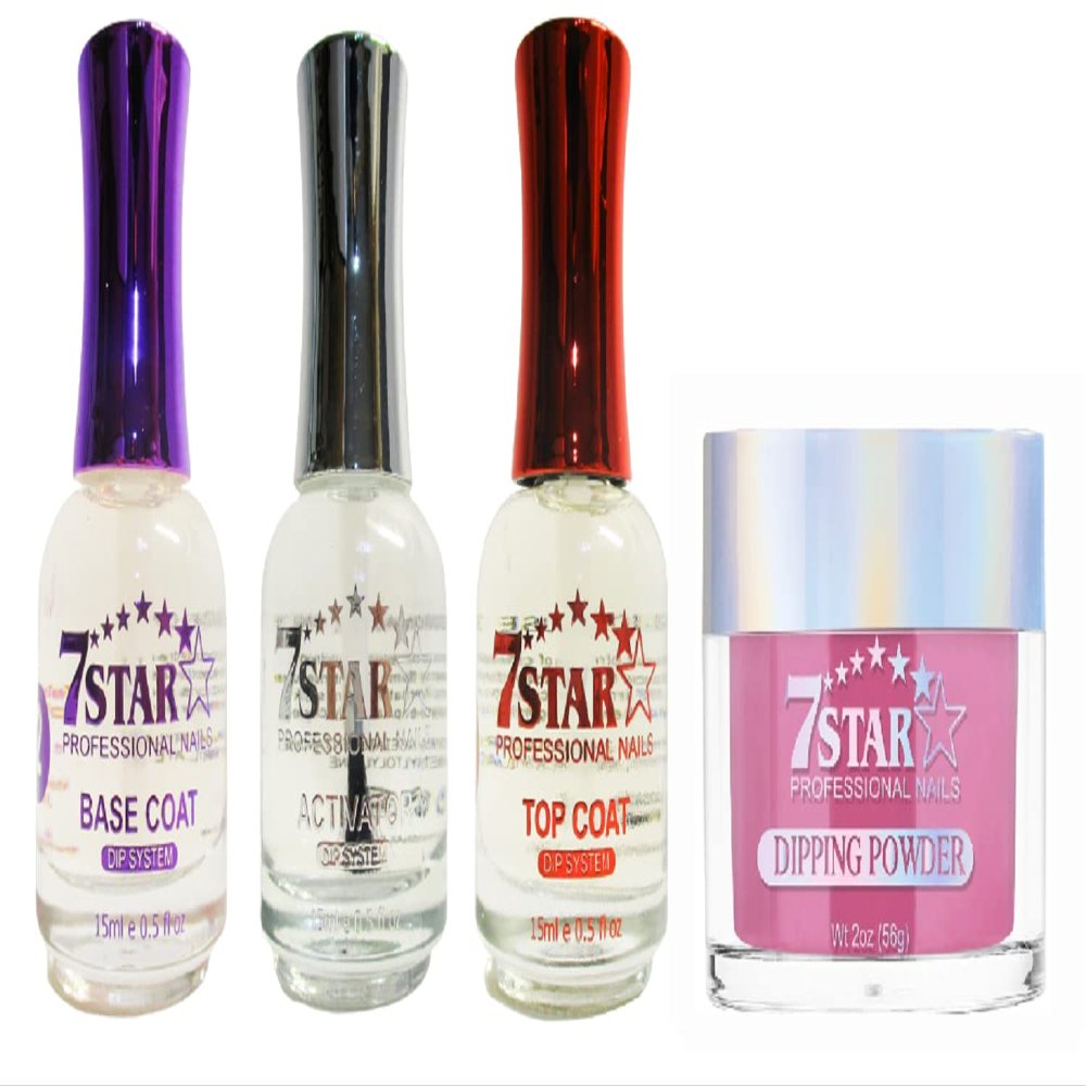 7 Star Nail Dipping System - Liquid Set 2,3,4 (Base, Active, Top + Powder 210)