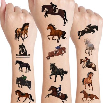 12 Sheets Horse Temporary Tattoos for Adult Women Men, Horse Tattoos