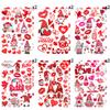 12 Sheets Valentine's Heart Temporary Tattoos for Women, Valentine's Day Party Supplies Red Heart Love Lip Cupid Fake Tattoos Valentines Party Favors Stickers Party Games Gifts Decorations view 3