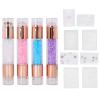 Tgoon Manicure Stamping Plates , Fashionable 4Sets Double Ended Pen Colorful Rhinestones Clear Printing Scraper Nail Stamper Kit for Home for Salon view 1