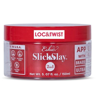 Esha Slick N Slay Braiding Gel - 3-in-1 Ultra Extreme Hold Gel for Locs, Twists & Edges - Hydrating & Conditioning Shining Formula - Fast Drying (APPLE, 5 oz.)