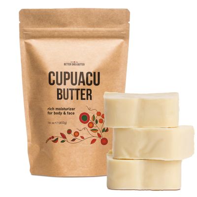 Cupuacu Butter Raw, Pure & Unrefined for Hair Growth & Dry Skin on Body and Face - Brazilian Body Butter Base for DIY Lotion and Soap Making - Cupuau Butter 16 oz