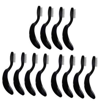 Healifty 3sets Folding Curved Eyebrow Comb Plastic Handle Steel Needle Beauty Tool Lash and Brow Makeup Brush 4pcs*3