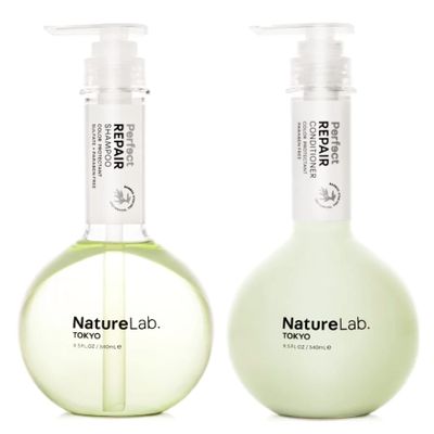 NatureLab.TOKYO Perfect Repair Shampoo & Conditioner Duo - Japanese Shampoo and Conditioner for Damaged, Color-Treated Hair - Penetrates Roots and Restores Strands - Japanese Hair Care - 11.5oz each