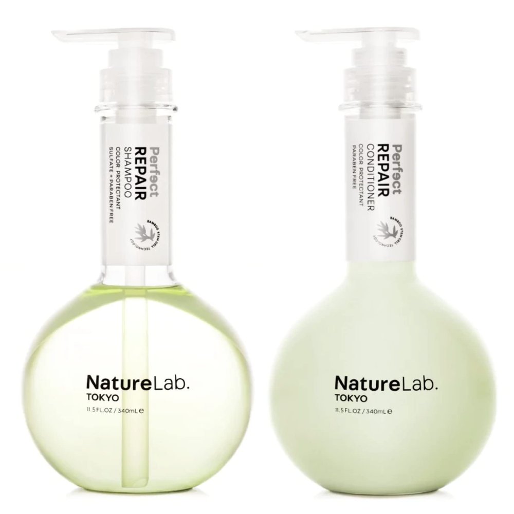 NatureLab.TOKYO Perfect Repair Shampoo & Conditioner Duo - Japanese Shampoo and Conditioner for Damaged, Color-Treated Hair - Penetrates Roots and Restores Strands - Japanese Hair Care - 11.5oz each