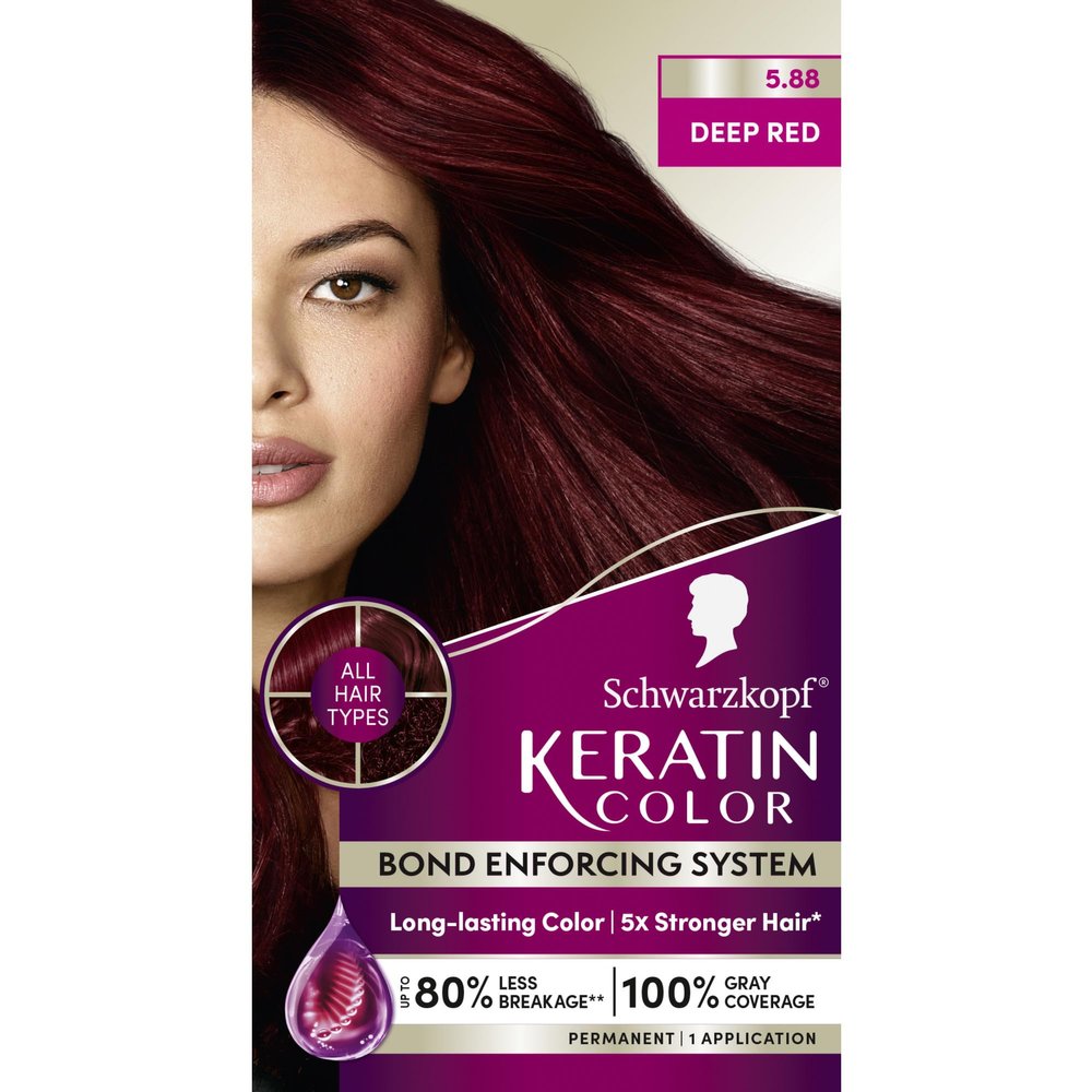 Schwarzkopf Keratin Color 5.88 Deep Red Permanent Hair Dye Cream