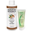 KERATIN RESEARCH Brazilian Keratin Hair Treatment Straightening Complex Blowout LONG Lasting Organic Natural Results with Argan Oil Keratina Brasilera view 1