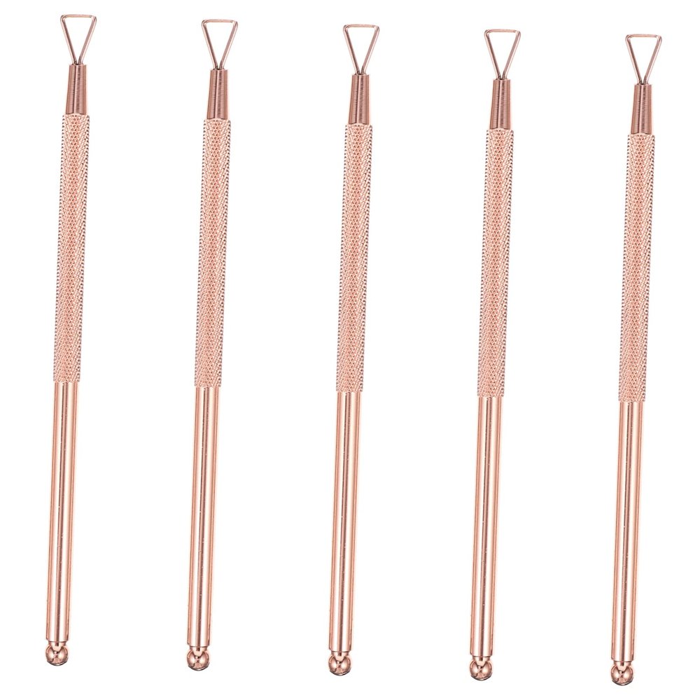 minkissy 5pcs Set Nail Art Pusher Cuticle Remover Stainless Steel Nail Gel Remover Tool