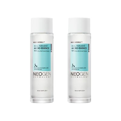 Neogen DERMALOGY Real Ferment Micro Collection - with Naturally Fermented Ingredients (Rice) & Hyaluronic Acid for Hydrated, Brightened and Healthy Skin (Micro Essence (Pack of 2))
