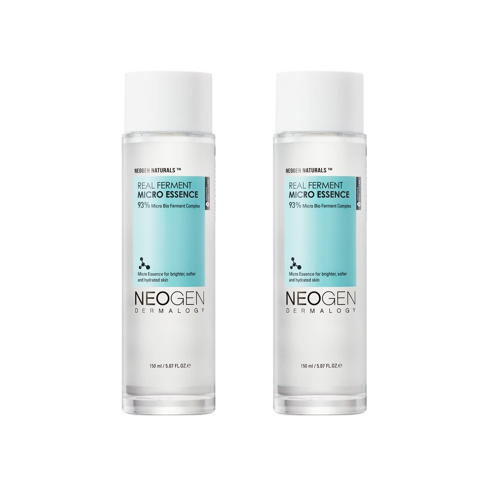 Neogen DERMALOGY Real Ferment Micro Collection - with Naturally Fermented Ingredients (Rice) & Hyaluronic Acid for Hydrated, Brightened and Healthy Skin (Micro Essence (Pack of 2))