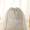 minkissy 4pcs Creative Storage Bags for Hair Dryer Multi-Function Drawstring Carrier Durable Cloth Organizers for Travel Home Use for Item Storage Light Grey Embroidered Design view 2