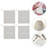 minkissy 4pcs Creative Storage Bags for Hair Dryer Multi-Function Drawstring Carrier Durable Cloth Organizers for Travel Home Use for Item Storage Light Grey Embroidered Design view 4