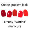 ALICE & BELLA Valentine's Day Semi Cured Gel Nail Strips-20 PCS Multi-Color Red Gradient Gel Stickers, Use with UV Light Lamp, Salon Quality Manicure Wraps (Gradient Red Skittles) view 2