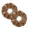 2 Pcs Brown Color Large Size Velvet Scrunchies for Women Hair Ties view 1