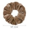 2 Pcs Brown Color Large Size Velvet Scrunchies for Women Hair Ties view 2