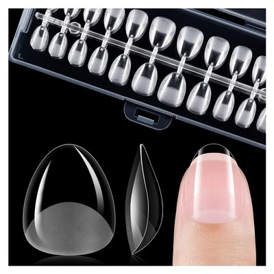 gelike ec Nail Tips Almond for Salon: Almond Short Soft Gel Nail Tips for Manicure 240 Pcs 18 Sizes