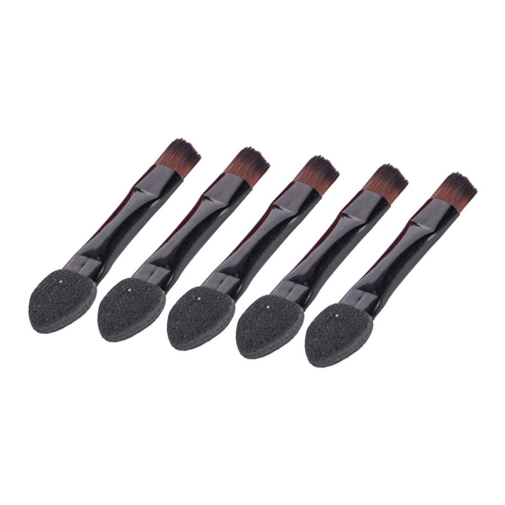 Beaupretty 50pcs Double-sided Eye Shadow Sponge Applicator Soft Blending Brushes for Makeup Application for Beginners and Professionals Black