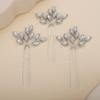 Teyglen 3pcs Bridal Crystal Hair Pins Rhinestones Hair Pieces Simple Crystal Wedding Hair Accessories Handmade Hair Pins for Women Bride Girls (Opal) view 1