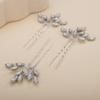 Teyglen 3pcs Bridal Crystal Hair Pins Rhinestones Hair Pieces Simple Crystal Wedding Hair Accessories Handmade Hair Pins for Women Bride Girls (Opal) view 3
