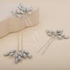 Teyglen 3pcs Bridal Crystal Hair Pins Rhinestones Hair Pieces Simple Crystal Wedding Hair Accessories Handmade Hair Pins for Women Bride Girls (Opal) view 4